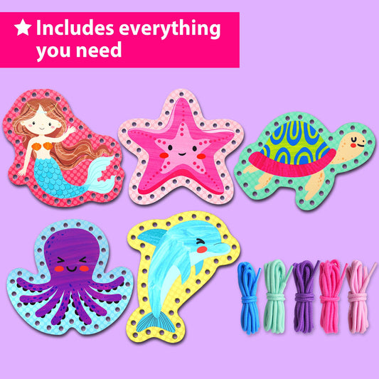 KRAFUN five easy mermaid and sea animal projects help beginners practice fine motor skills.