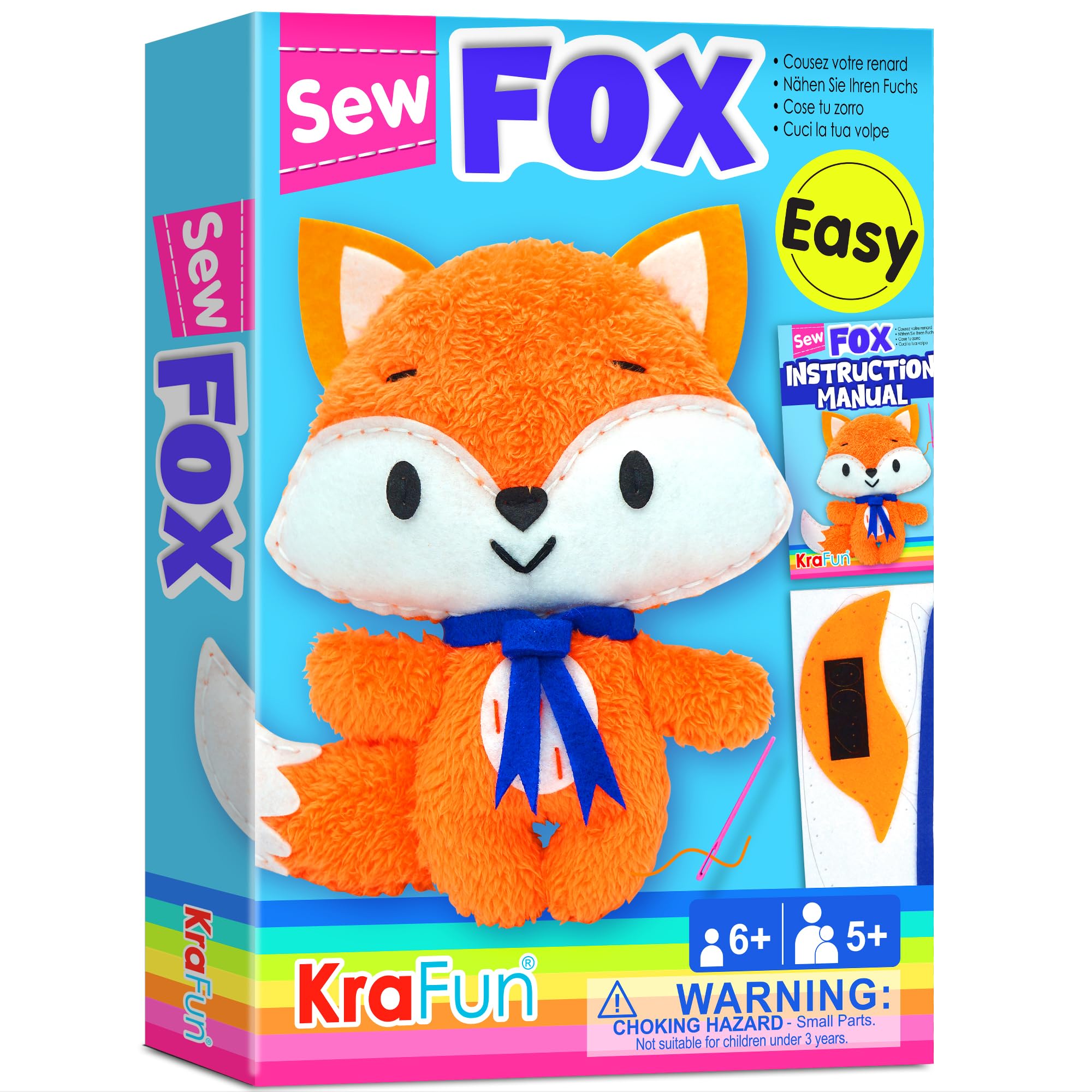KRAFUN Fox sewing kit box with beginner friendly materials for creative projects