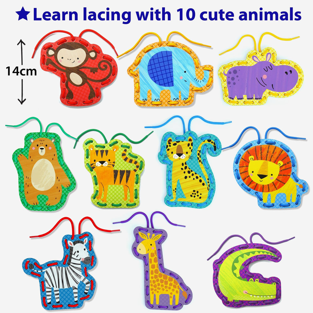 KRAFUN kids threading and color-matching activity promoting hand-eye coordination.