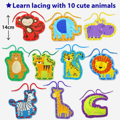 KRAFUN kids threading and color-matching activity promoting hand-eye coordination.