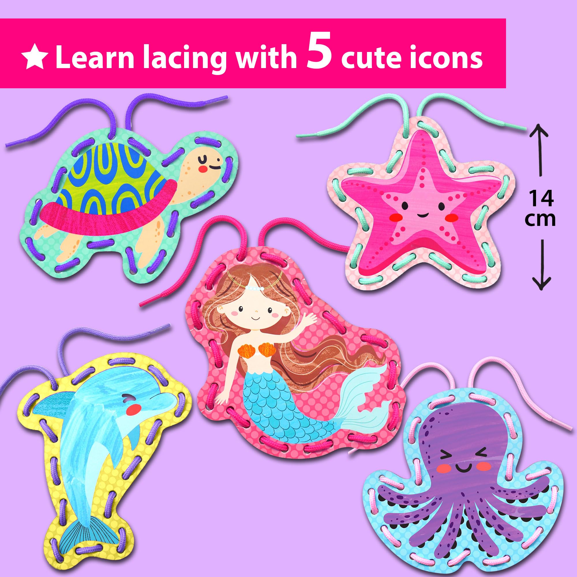 KRAFUN lacing tools included to guide kids through each project.