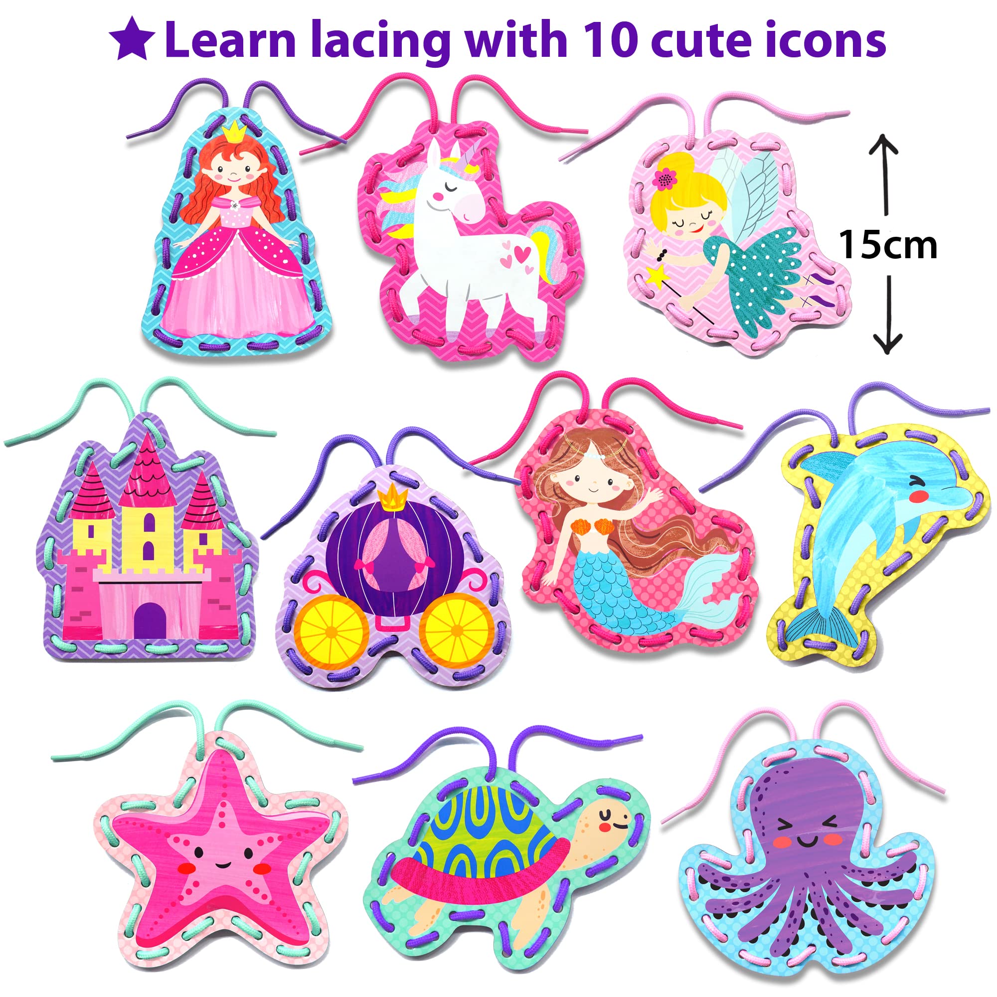 KRAFUN mermaid lacing card sparks imaginative play while improving focus.