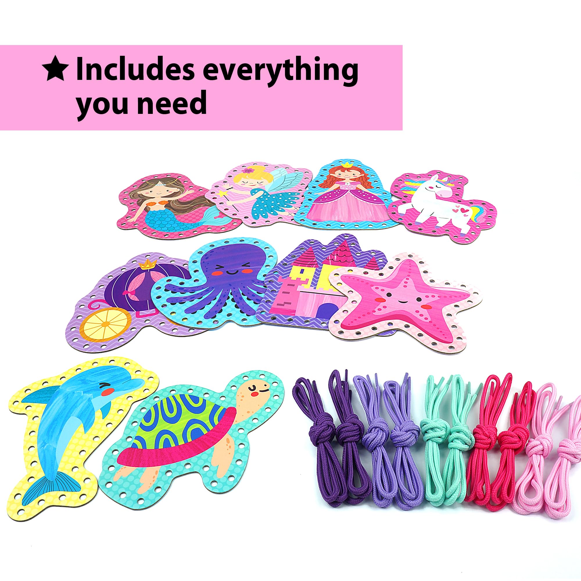 KRAFUN princess lacing card enhances color matching and creative play.