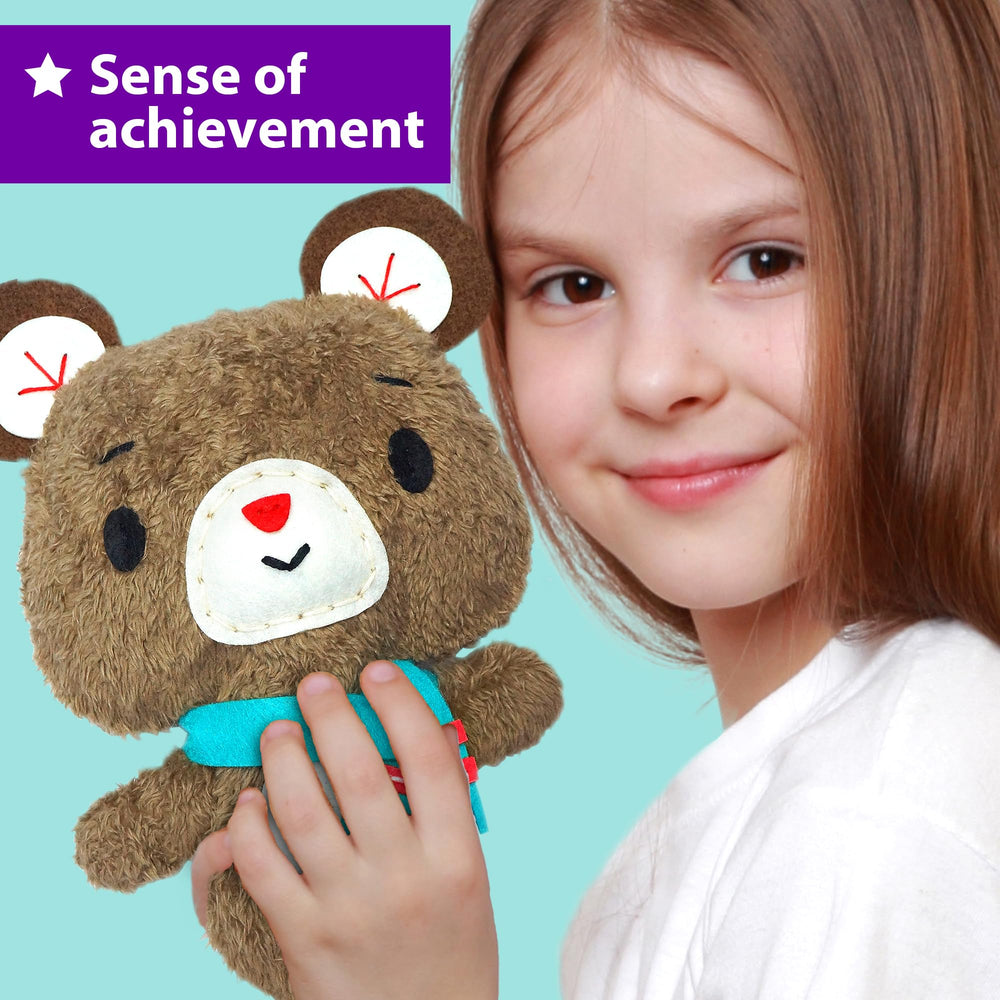 KRAFUN raccoon doll sewing project encourages creative stitching practice.