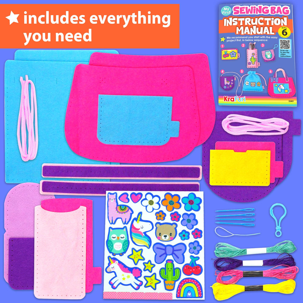 KRAFUN six easy bag projects for beginner sewers.