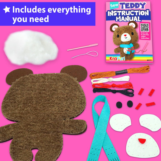 KRAFUN Teddy Bear fabric pieces ready to become a plush friend.
