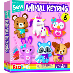 KRAFUN unicorn sewing keyring kit box displaying organized materials for beginner crafting