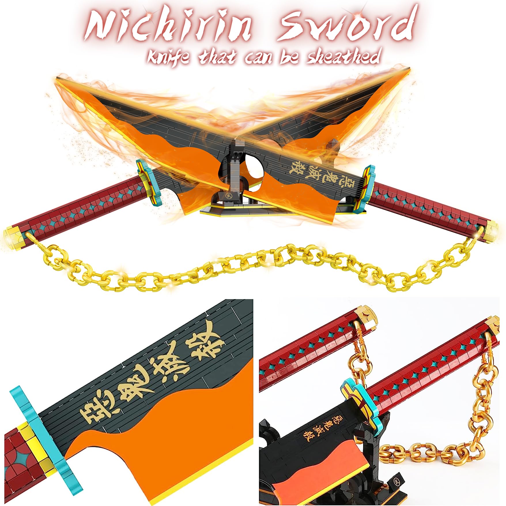 Kravkind building-block sword uses 790 ABS blocks for a sturdy, collectible model.
