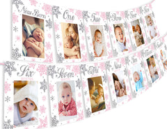 Kreatwow snowflake banner close-up highlights glitter for a magical photo backdrop.
