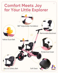 KRIDDO safety harness pink demonstrates secure rides with soft seating