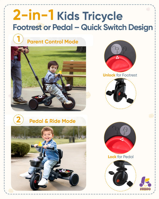 KRIDDO nine-stage adjustable handlebar for growing children