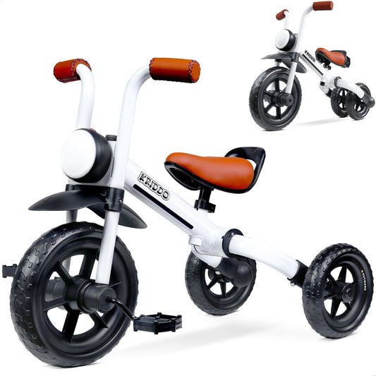 KRIDDO 2-in-1 balance bike and tricycle, front view, supports safe, progressive riding for young children.