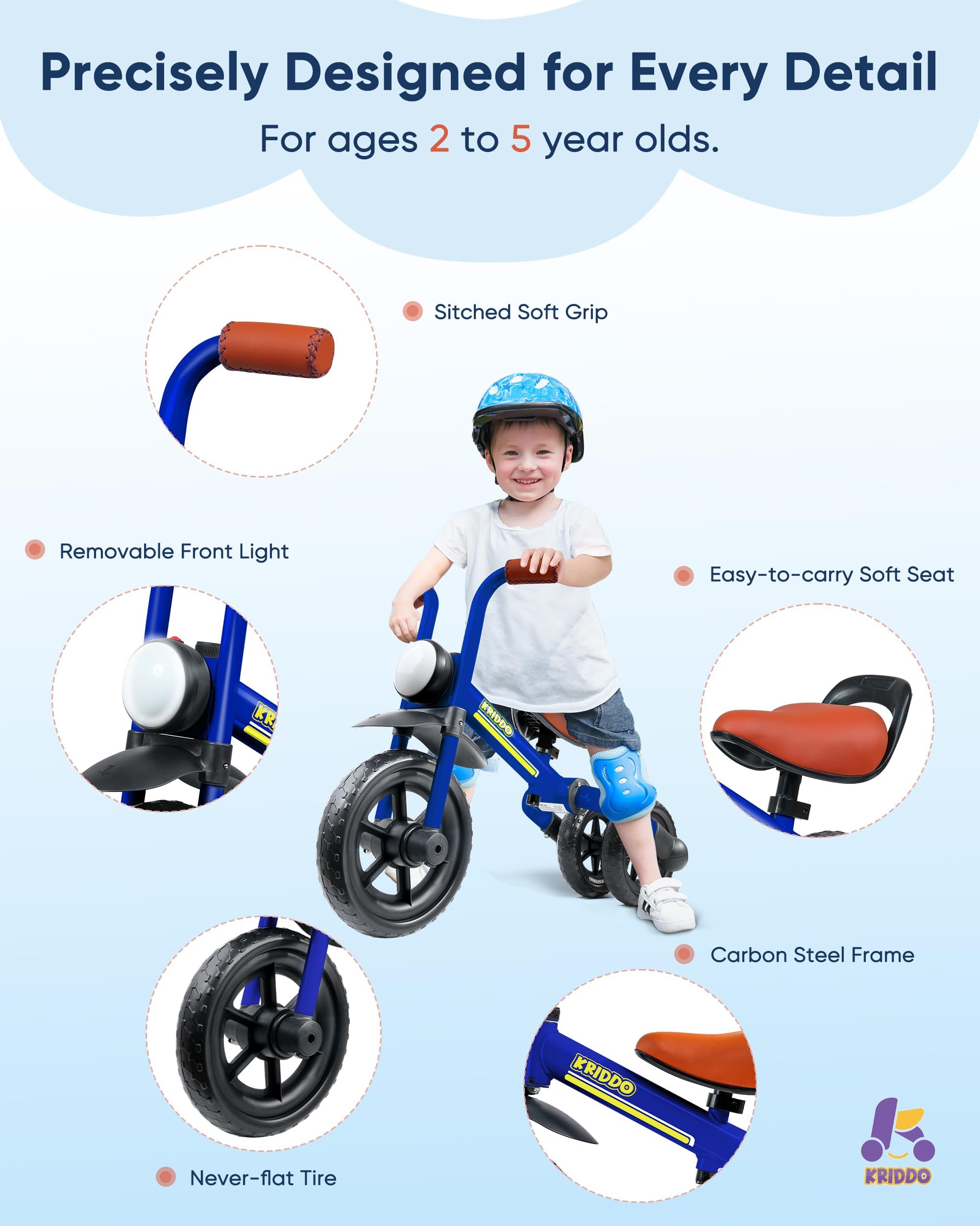 KRIDDO 2-step fold enables compact storage and easy transport.
