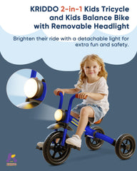 KRIDDO pedal storage under seat keeps pedals secure and bike tidy.