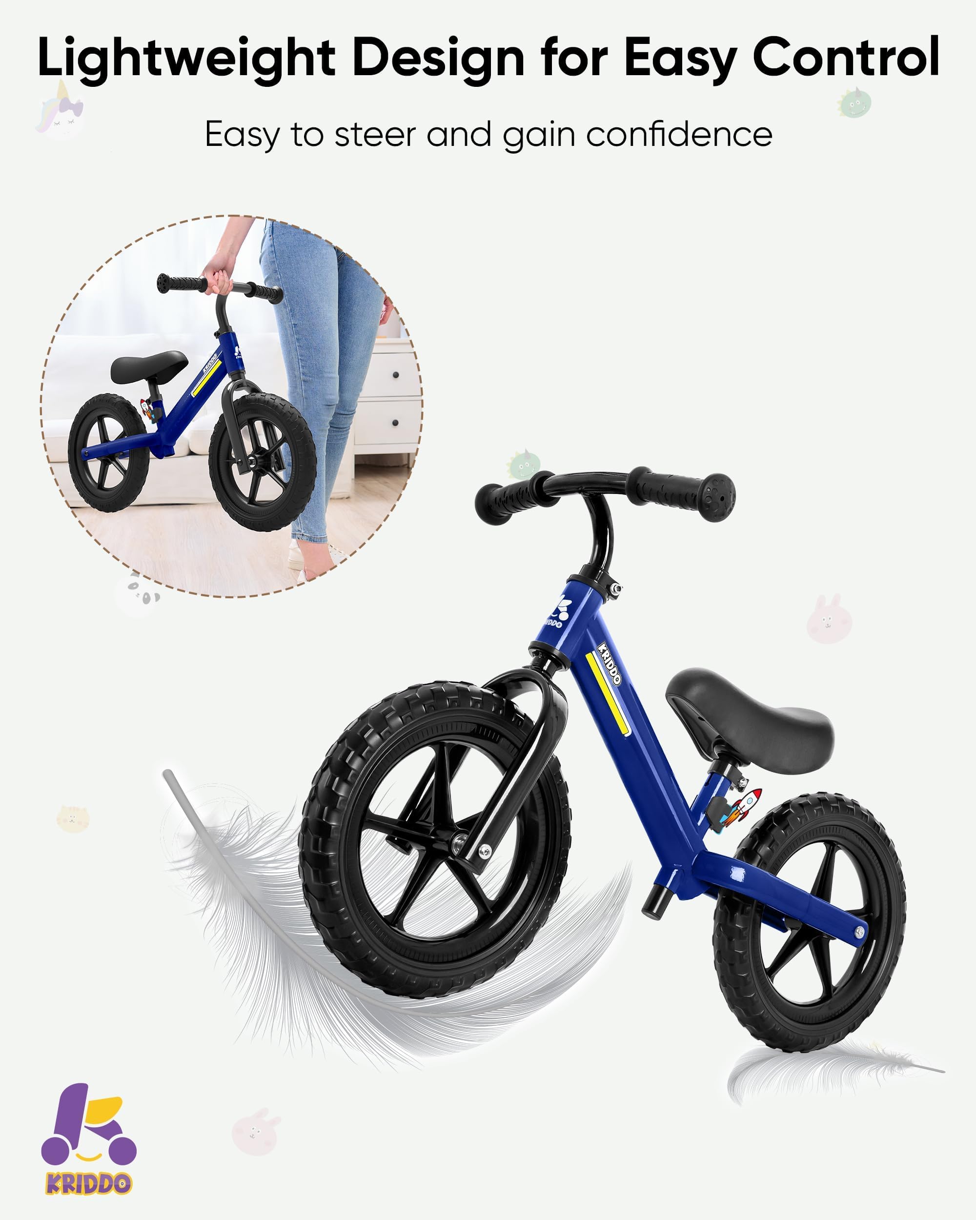 KRIDDO adjustable handlebars support growing riders