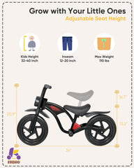 KRIDDO balance bike adjustable seat grows with your child