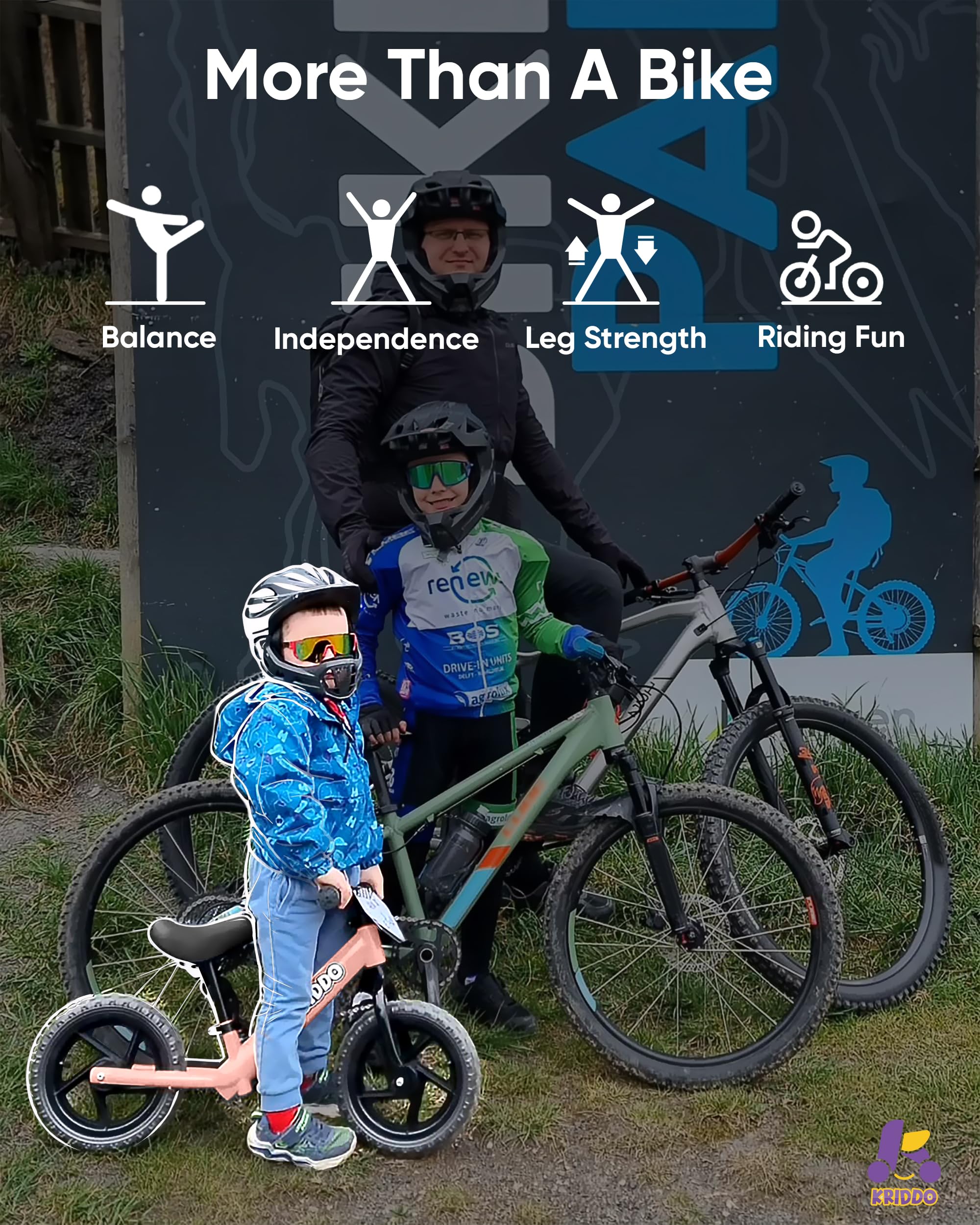 KRIDDO customize plate for personalizing the balance bike with stickers.
