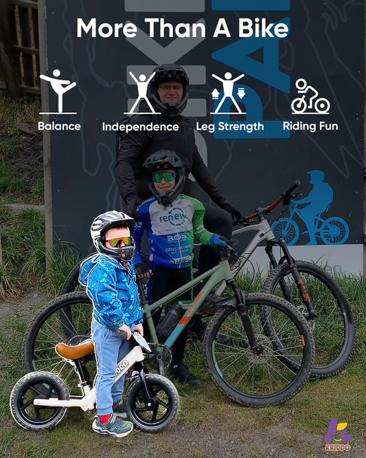 KRIDDO balance bike handlebars with soft grip for comfortable steering.