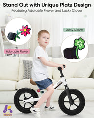 KRIDDO bike plates under the seat featuring flower and clover for customization