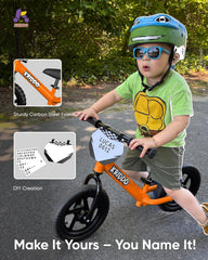 KRIDDO balance bike with puncture-resistant tires for stable rides on grass and sidewalks