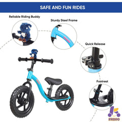KRIDDO balance bike wide footrest helps little feet learn balance.