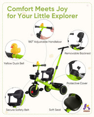 KRIDDO detachable backrest supports comfortable seating.