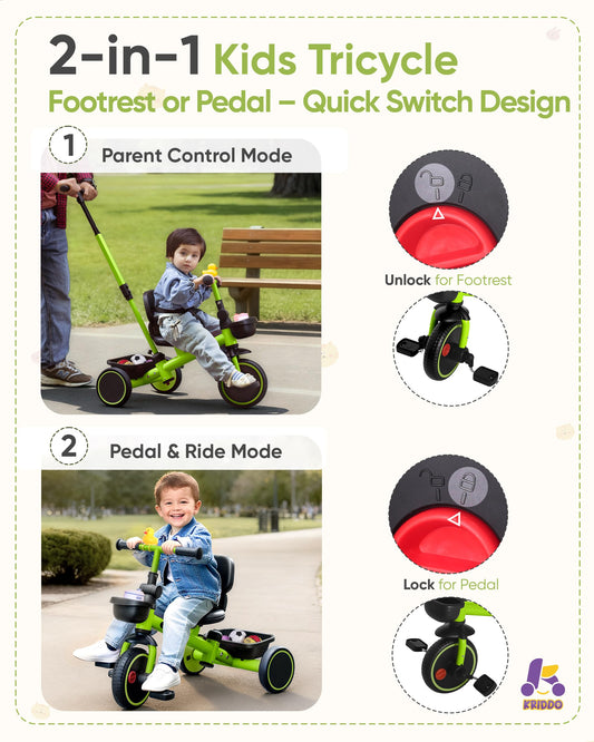 KRIDDO adjustable handlebar fits growing child for comfy rides.