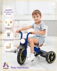 KRIDDO kids 12-inch tricycle adjustable seat grows with your child.