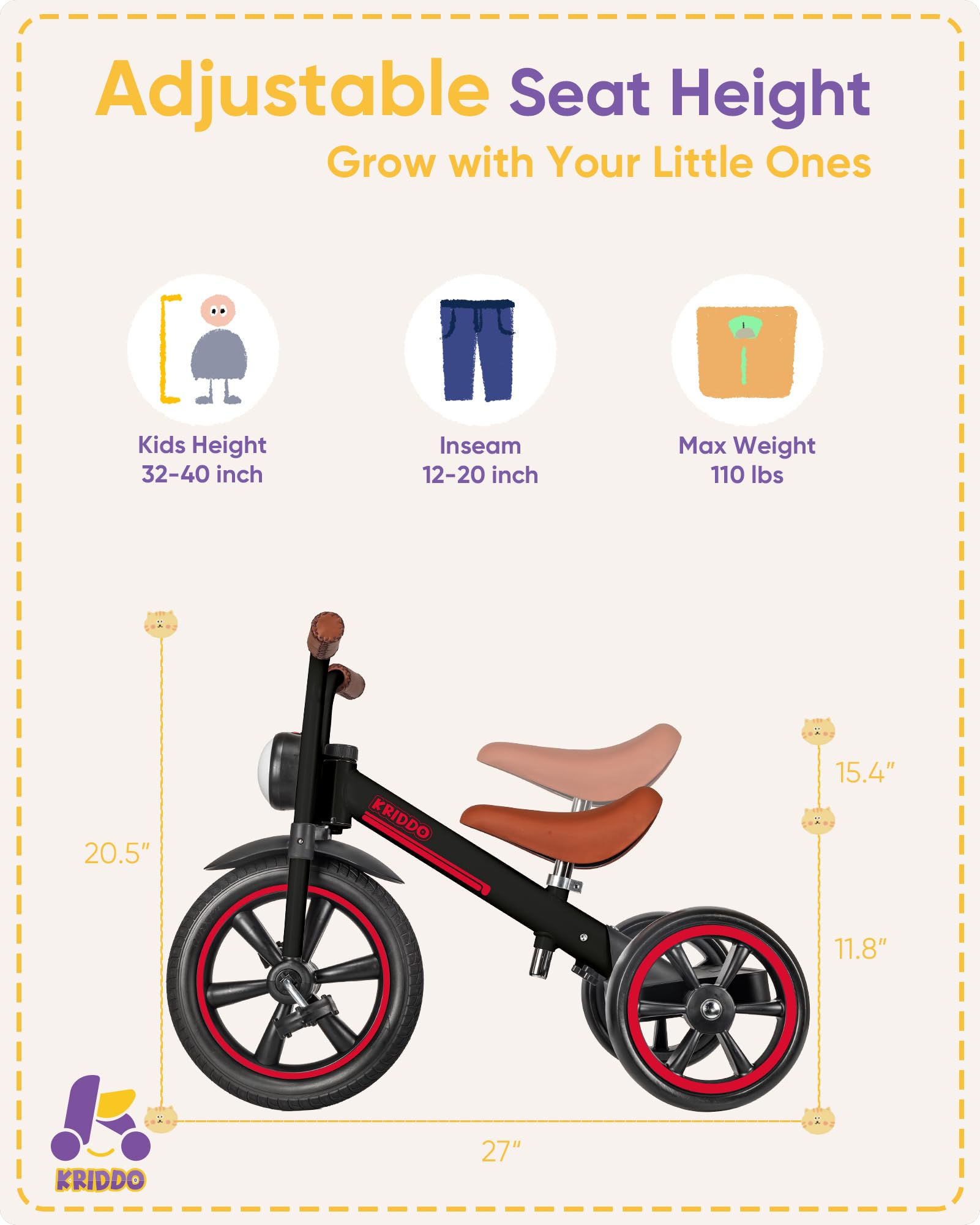 KRIDDO BPA-free materials promote safer playtime.