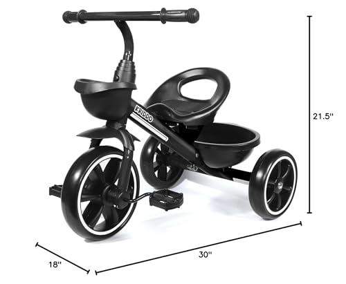 KRIDDO Kids Tricycle indoor/outdoor use demonstrated for versatile playtime.