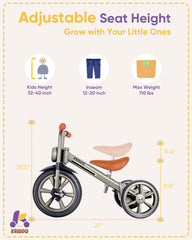 KRIDDO tricycle for indoor and outdoor use with silent wheels.