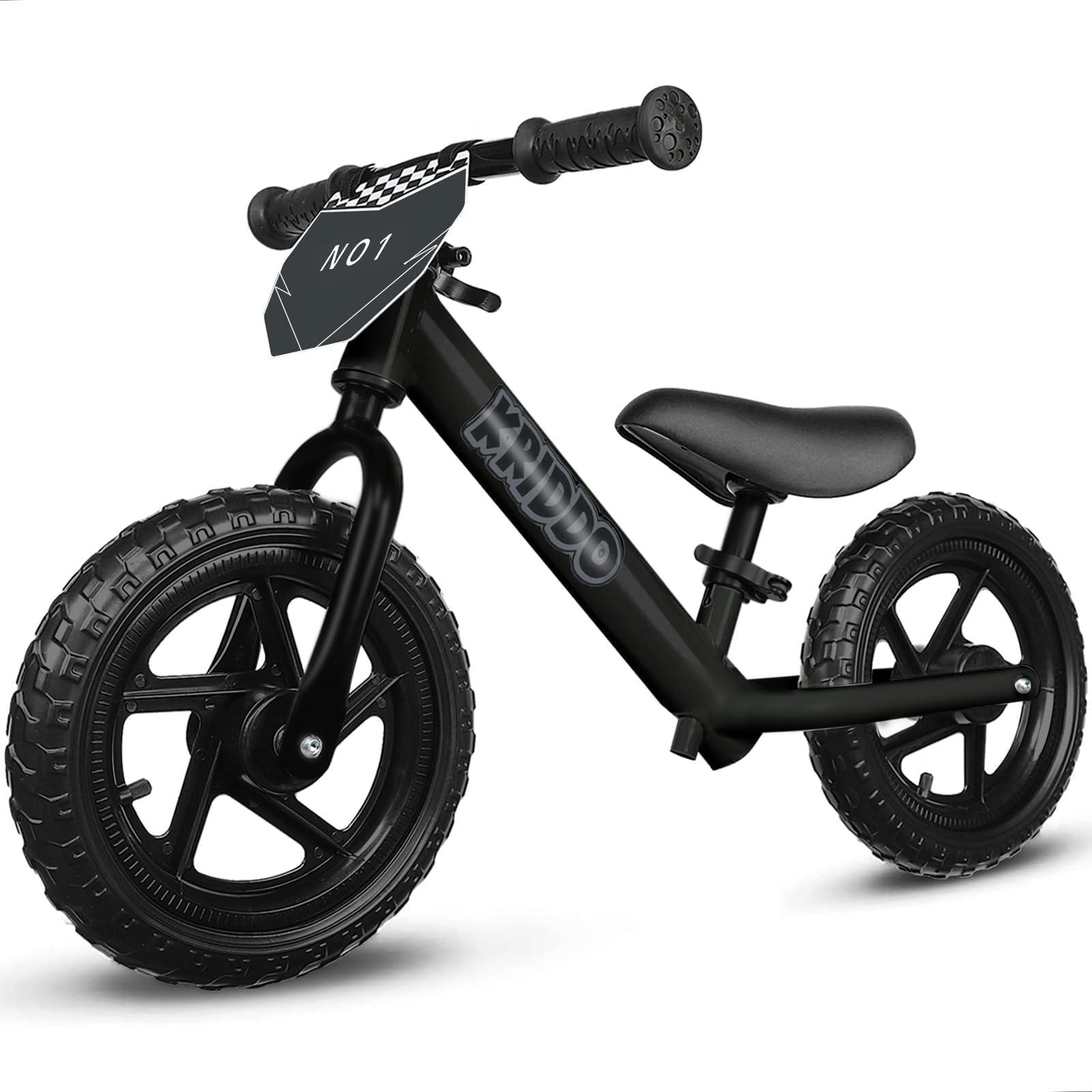 KRIDDO toddler balance bike with 12-inch wheels for easy beginner riding.