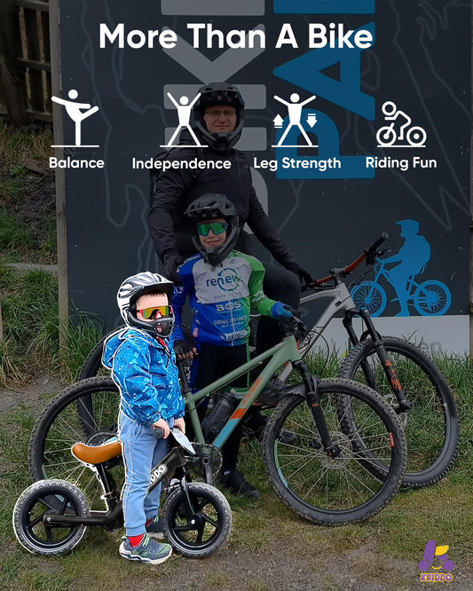 KRIDDO balance bike handlebars with soft grip for comfortable steering.