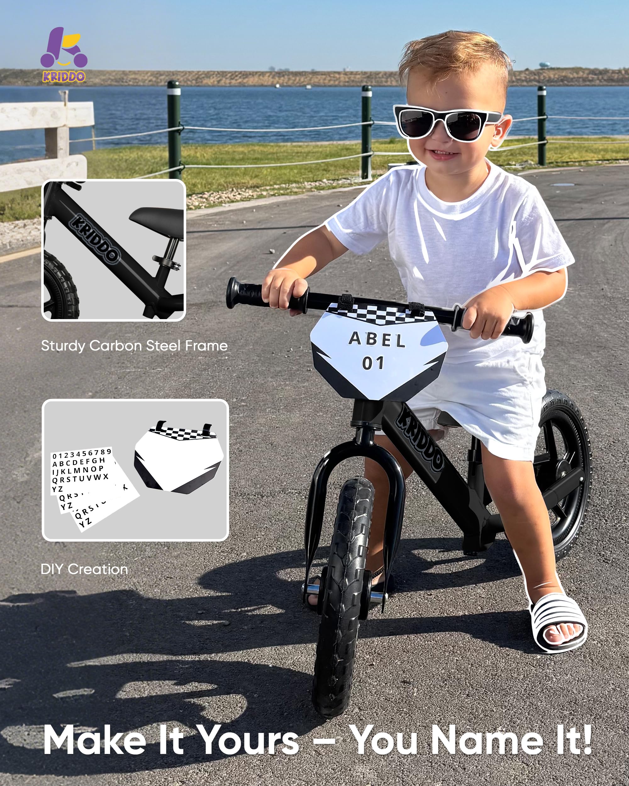 KRIDDO puncture-resistant tires improve stability on grass and sidewalks.