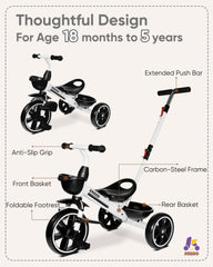 KRIDDO comfortable seat and grips aid early riding confidence.