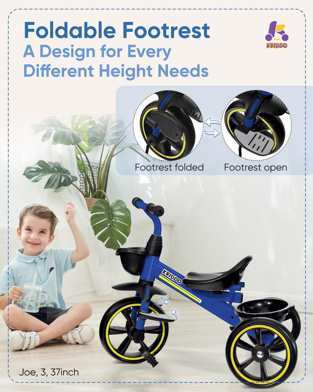 KRIDDO silent wheels keep indoor floors quiet while kids explore outdoors.