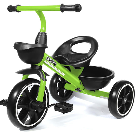 KRIDDO tricycle design for toddlers supports early steering and balance development.