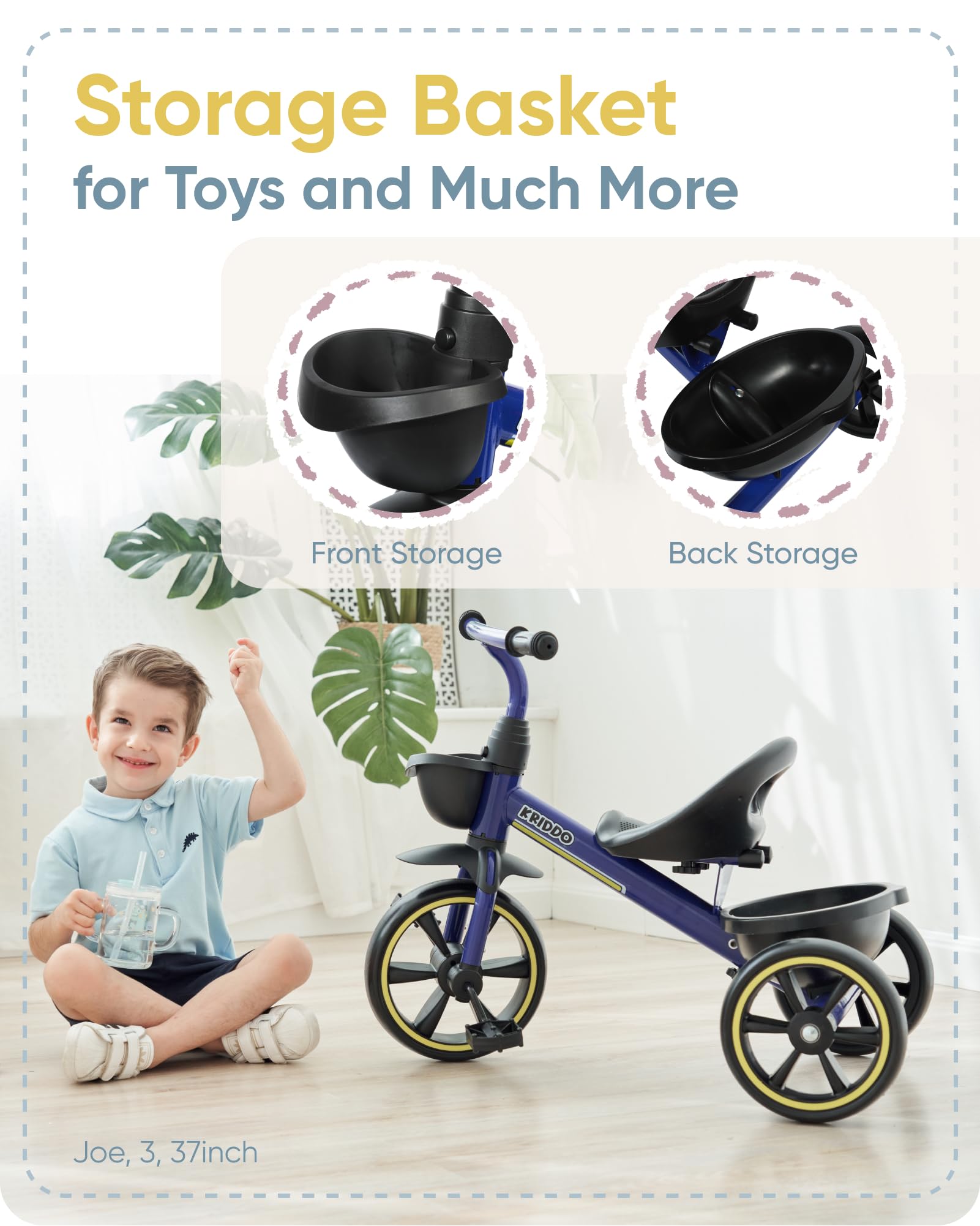 KRIDDO ergonomic seat and grips support comfortable early riding sessions