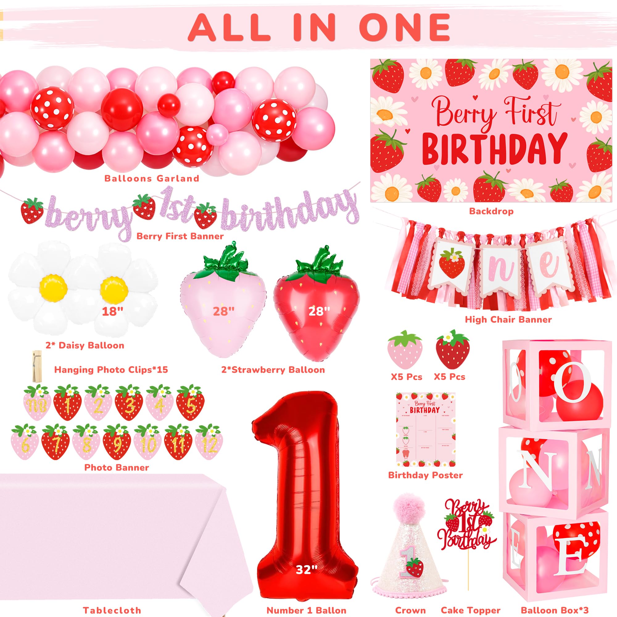 Kriyokiaa Strawberry backdrop sets a charming strawberry-themed scene for photos.