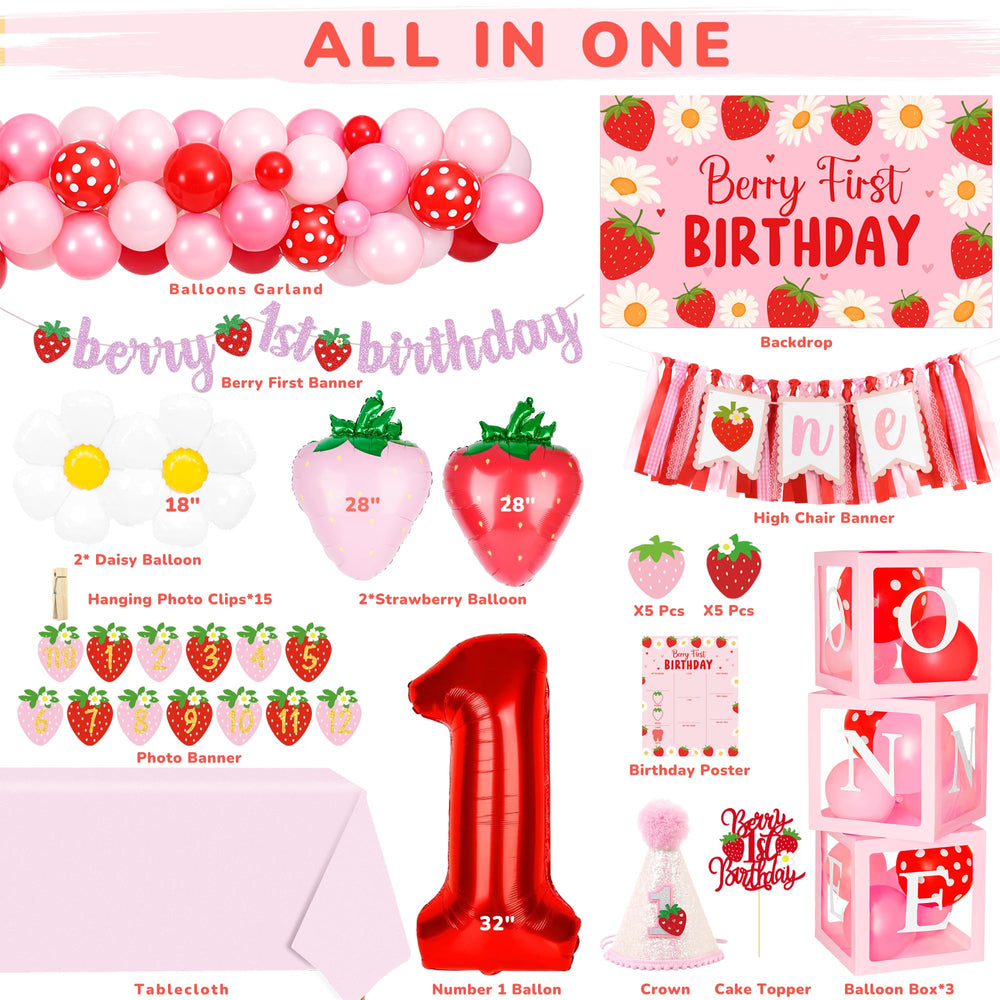 Kriyokiaa Strawberry backdrop sets a charming strawberry-themed scene for photos.
