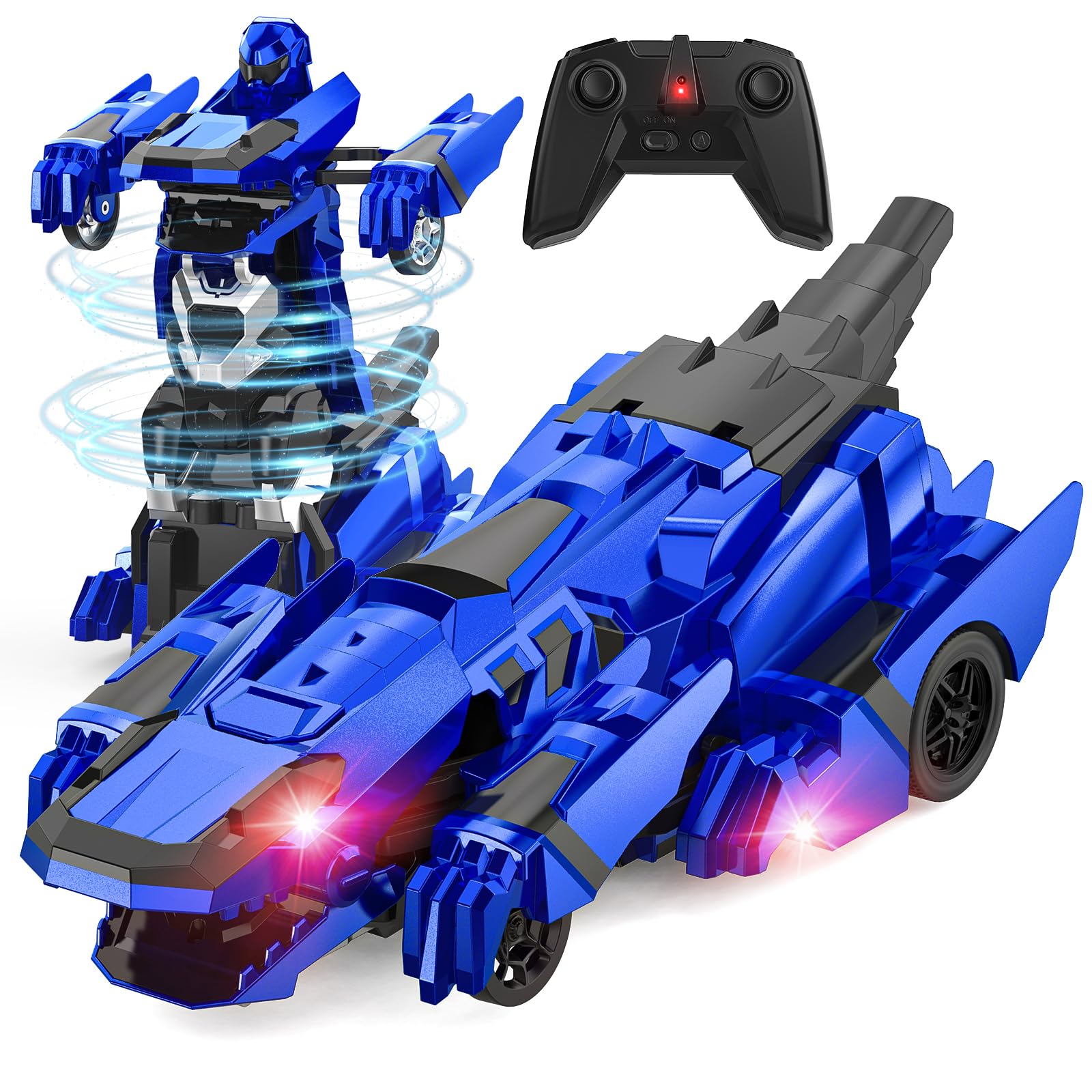 Kroyedfuw dinosaur transform RC car, front view showing dynamic action