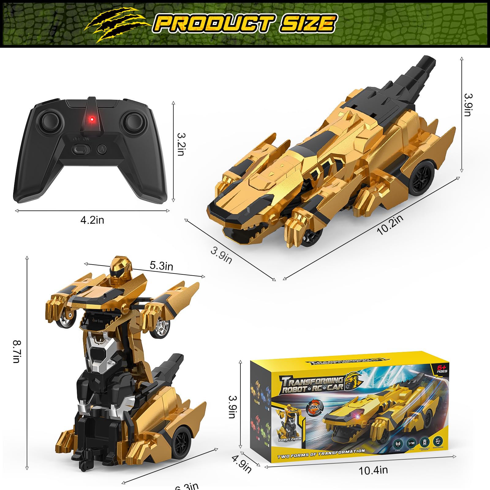 Kroyedfuw Dinosaur Transform RC Car dual car and robot play experience.