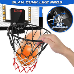 Kroyedfuw durable backboard and steel rim withstands energetic shooting.