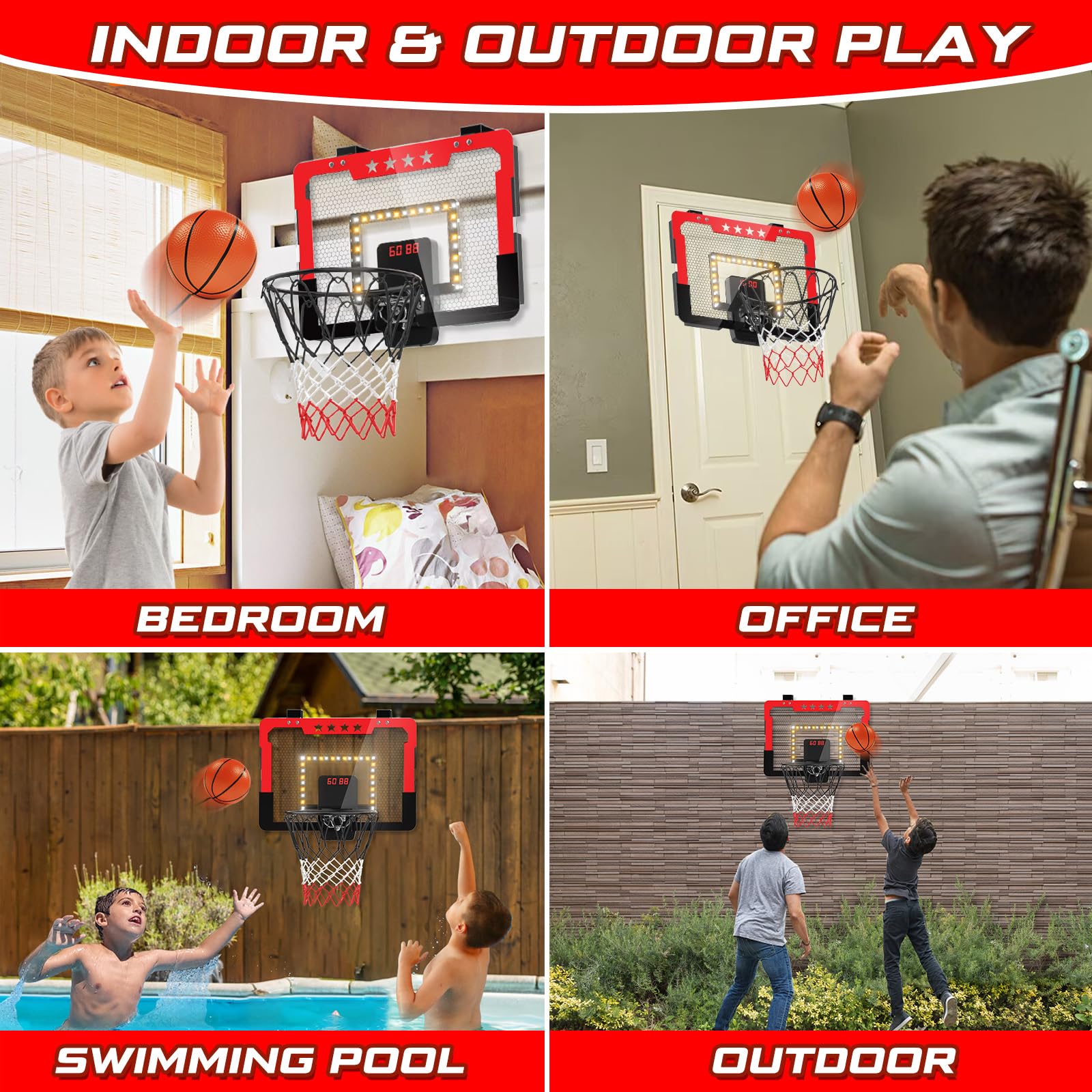 Kroyedfuw durable rim and shatterproof backboard for lasting play