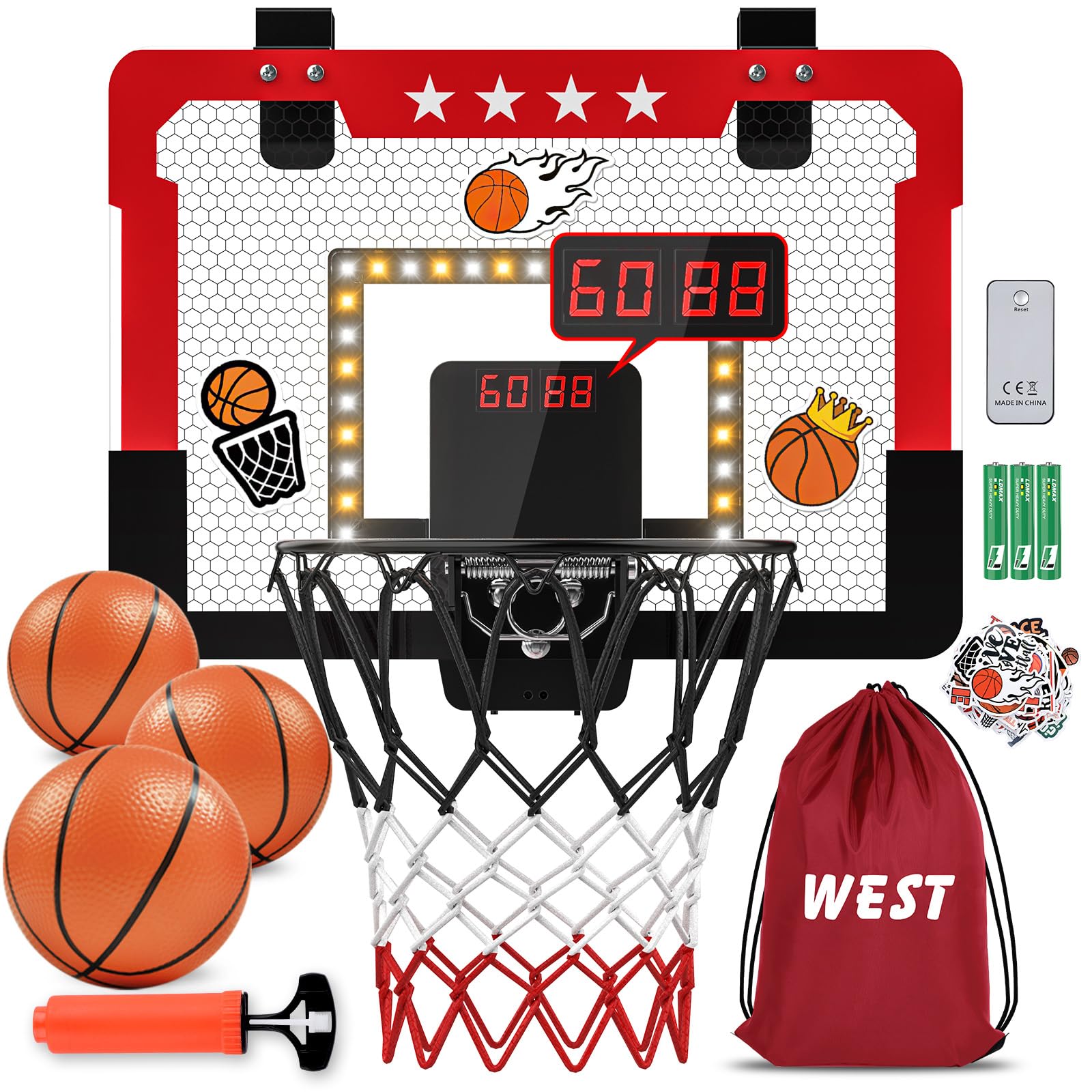 Kroyedfuw indoor basketball hoop over door for kids' playful practice