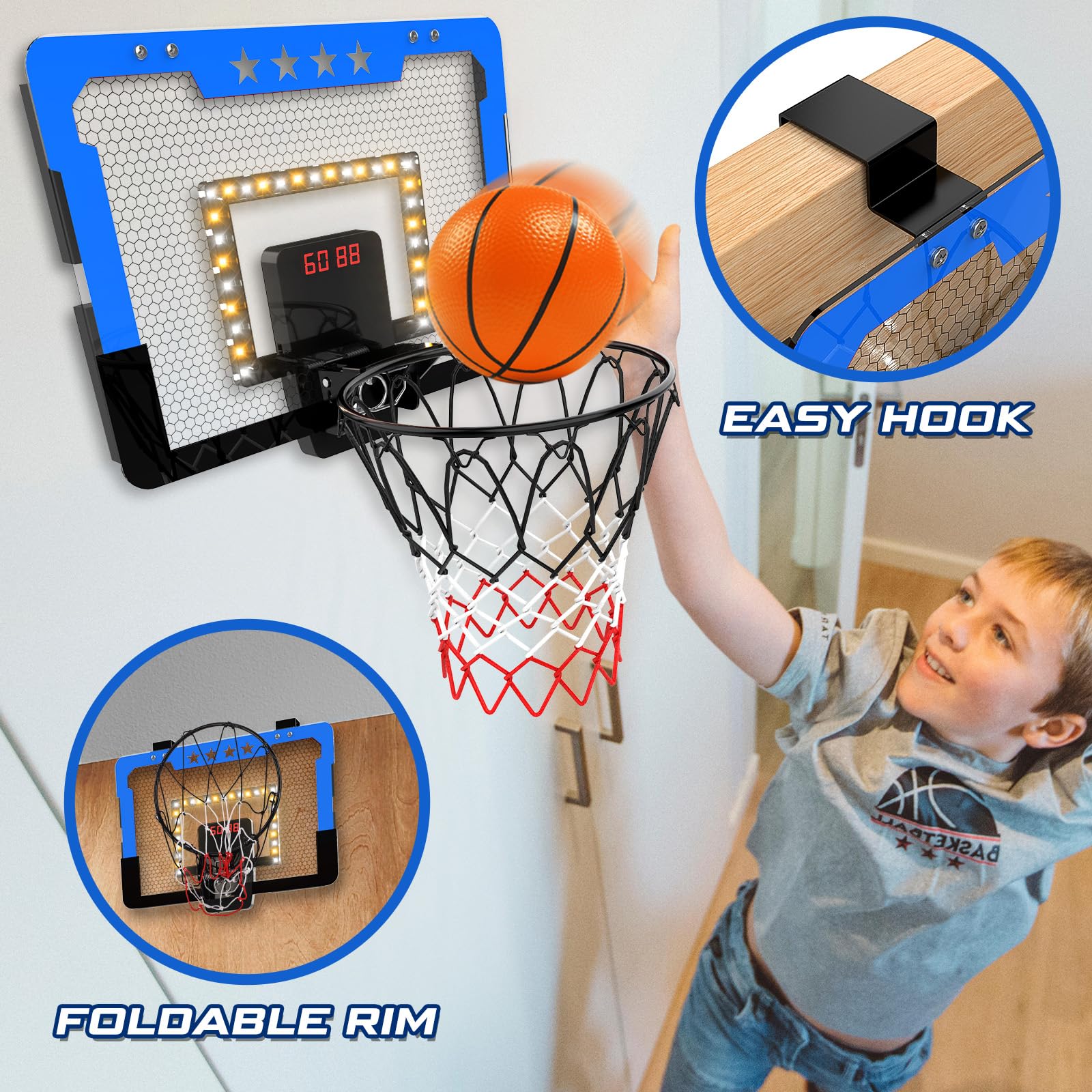 Kroyedfuw mini hoop offers two game modes for flexible practice at home.