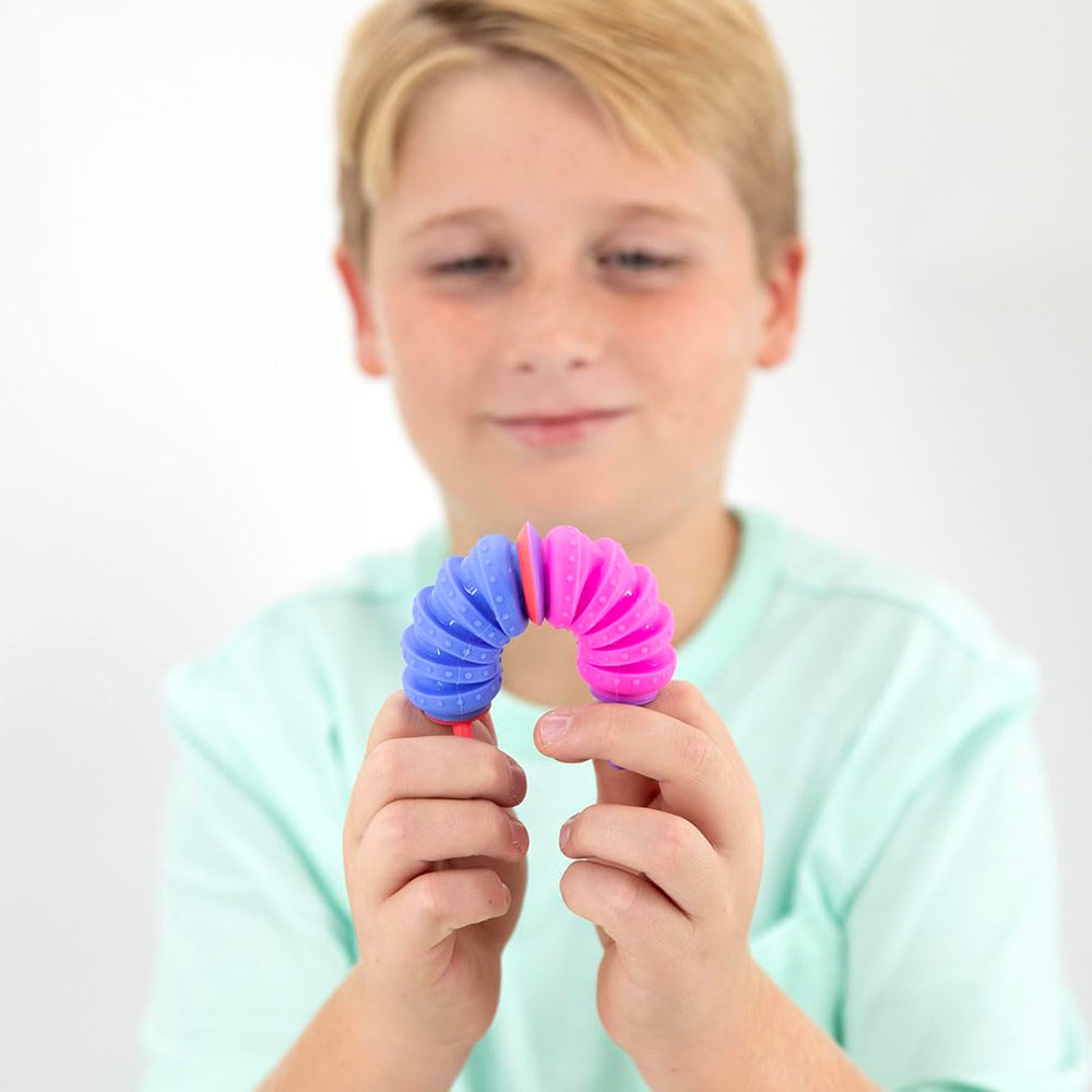 KRUMPLES Fidget Plungy squeeze-pop action demonstrates engaging sensory feedback