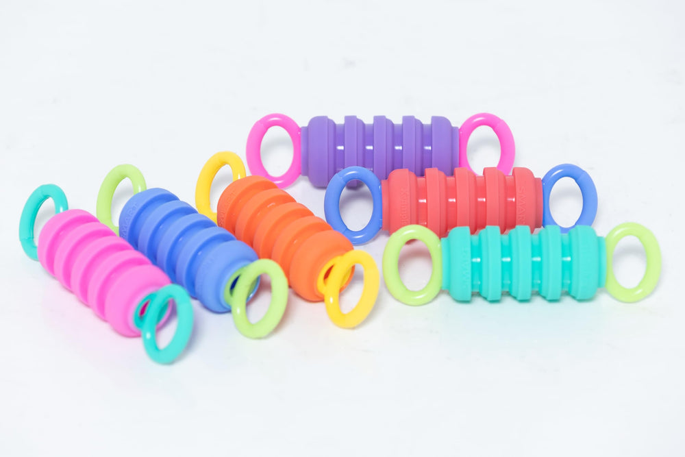 KRUMPLES Krumples Fidget Pullys 6-Pack closeup view showing durable silicone texture