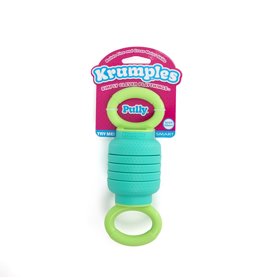 KRUMPLES Pully Teal closeup showcases textured silicone for engaging sensory play.