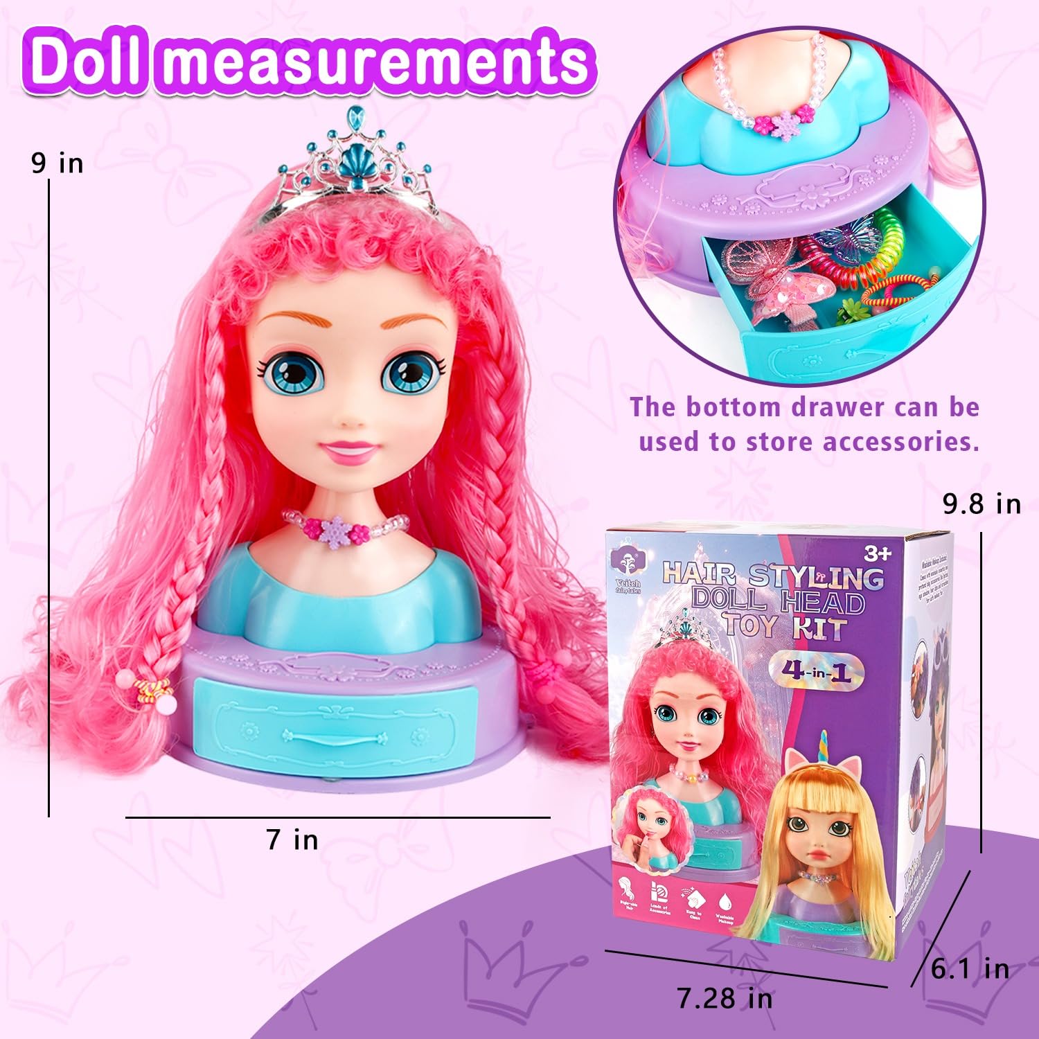Kryonixty crown and accessories complete royal makeover looks.